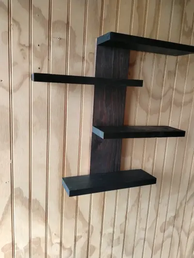 Estante de madera flotante negro - miniatura 1