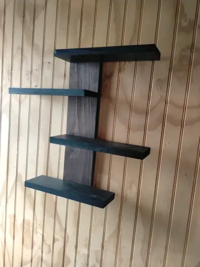 Estante de madera flotante negro - miniatura 4
