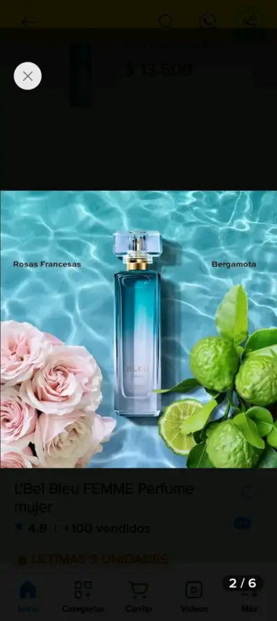 Perfume L'Bel Bleu Femme para Mujer 100 ml - miniatura 1