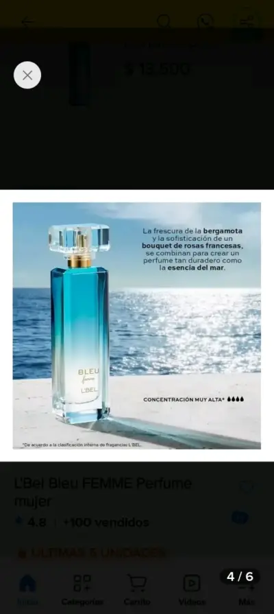 Perfume L'Bel Bleu Femme para Mujer 100 ml - miniatura 2