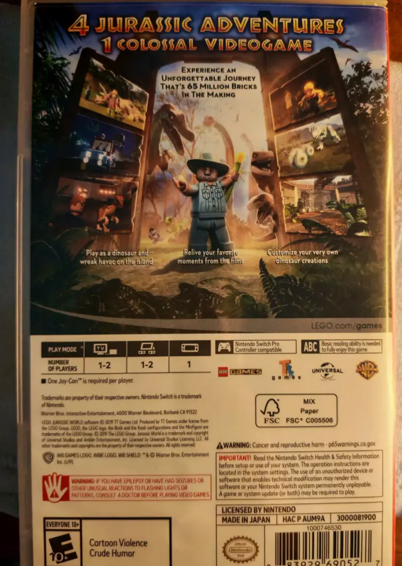 Juego Nintendo Switch LEGO Jurassic World - 2
