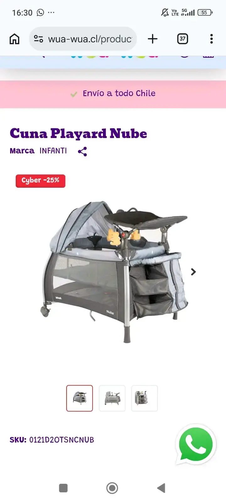 Cuna colecho infanti- cuna corral nube y cielo - 1