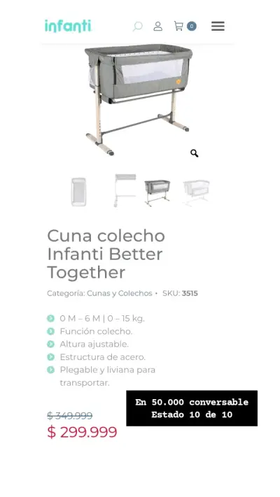 Cuna colecho infanti- cuna corral nube y cielo - miniatura 5