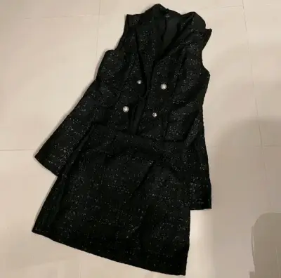 Conjunto shein blazer y falda negro - miniatura 4