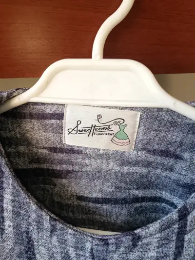 Vestido de punto gris Sweet Teens - miniatura 3