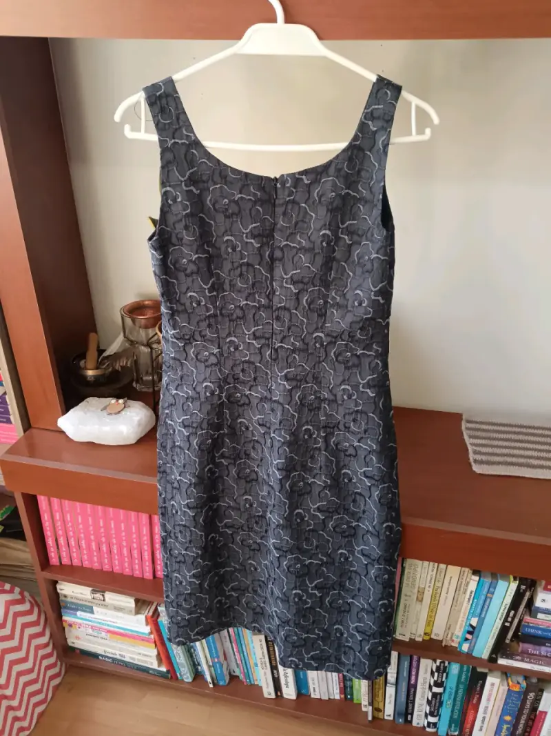Vestido de encaje floral gris talla 36 - 2