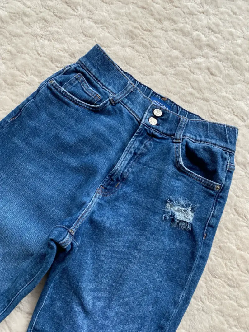 Jeans azul desgastados para mujer - 2