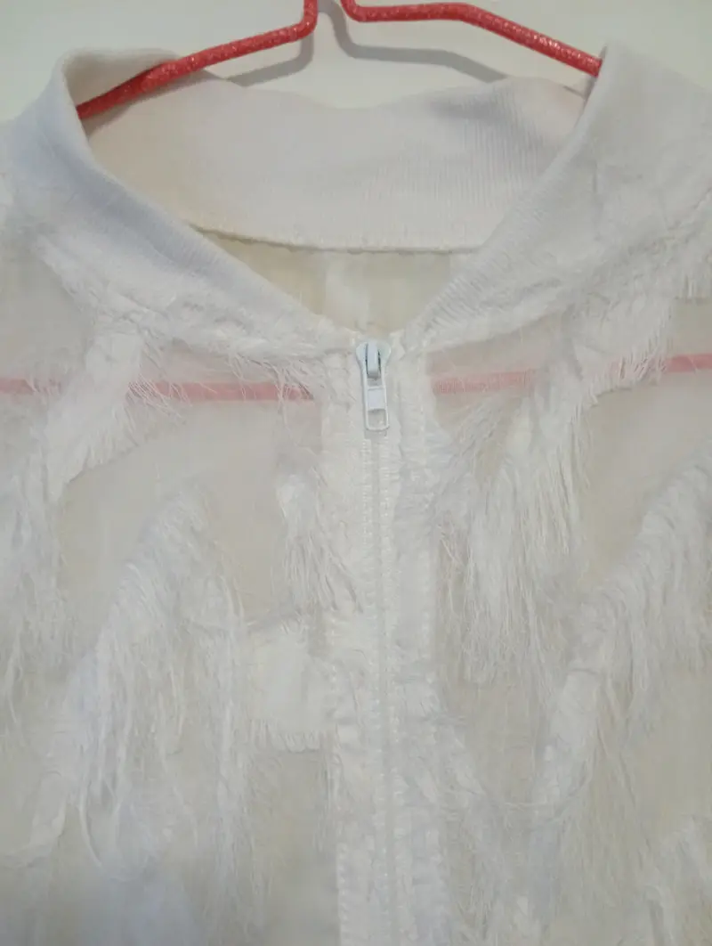 Chaqueta de flecos blanca Shein talla XL - 3
