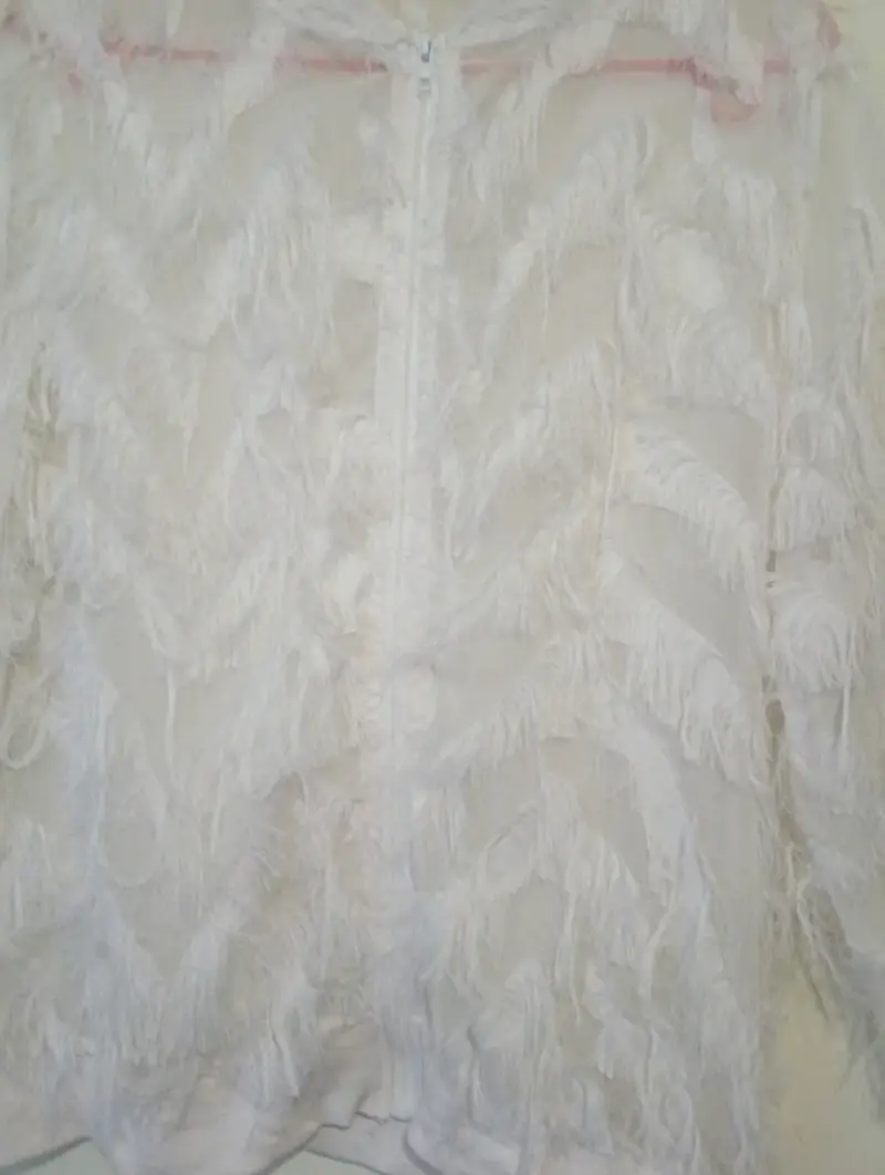 Chaqueta de flecos blanca Shein talla XL - 4