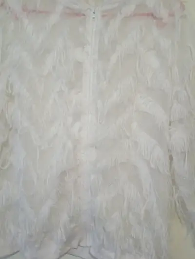 Chaqueta de flecos blanca Shein talla XL - miniatura 4