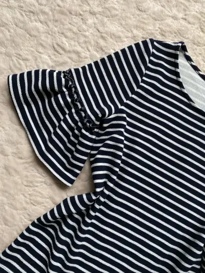 Blusa de rayas con mangas acampanadas - miniatura 3