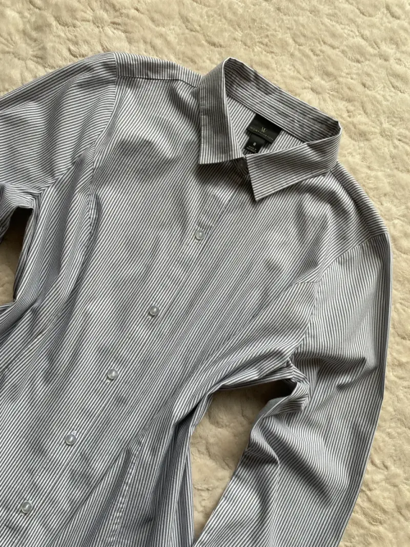 Camisa de rayas blanco y azul para mujer - 2