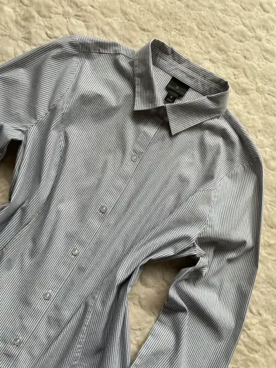 Camisa de rayas blanco y azul para mujer - miniatura 2