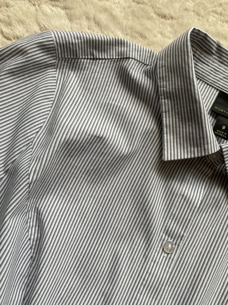 Camisa de rayas blanco y azul para mujer - 4