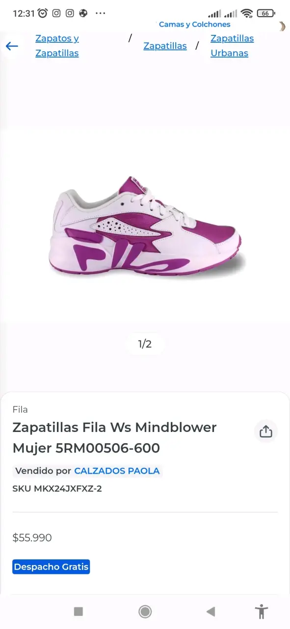 Zapatillas Fila Mindblower Mujer Blancas y Rosadas - 6