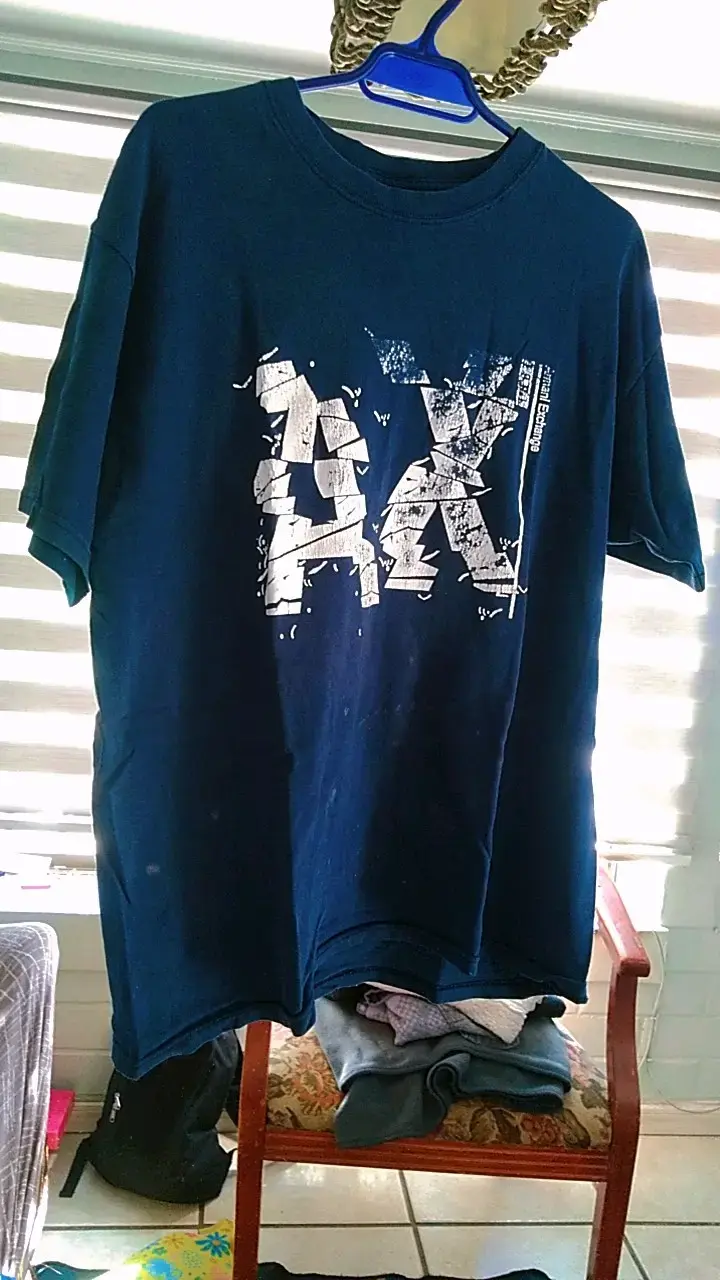 Polera azul con diseño gráfico estampado - 1