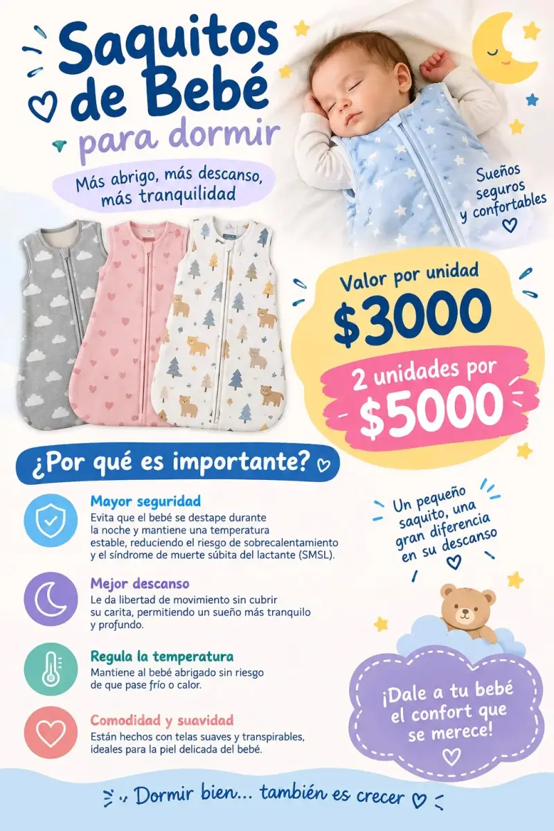 Saquitos de dormir para bebé con diseño