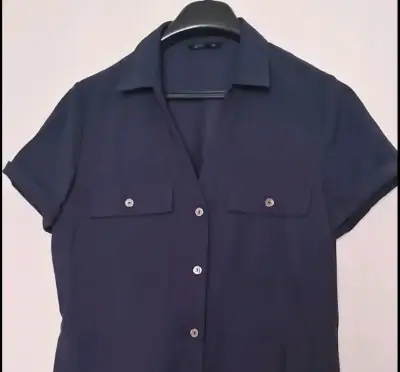 Vestido azul sin mangas elegante - miniatura 3