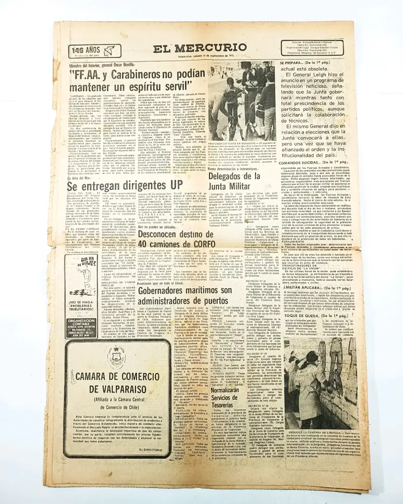 El Mercurio, 15 de septiembre 1973. - 3
