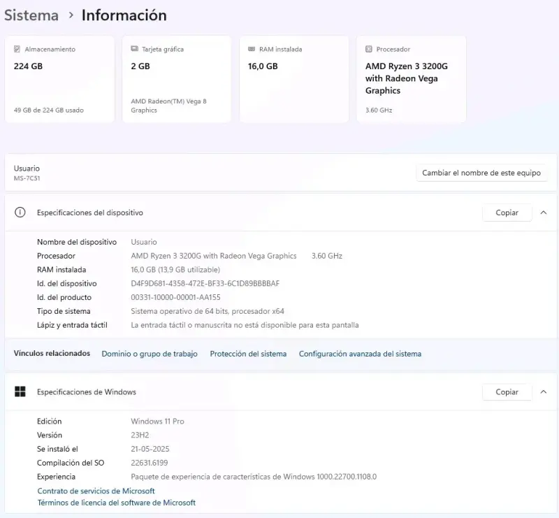 PC de Escritorio con AMD Ryzen 3 y Radeon Vega - 2