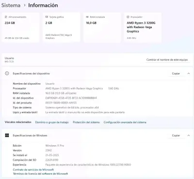 PC de Escritorio con AMD Ryzen 3 y Radeon Vega - miniatura 2