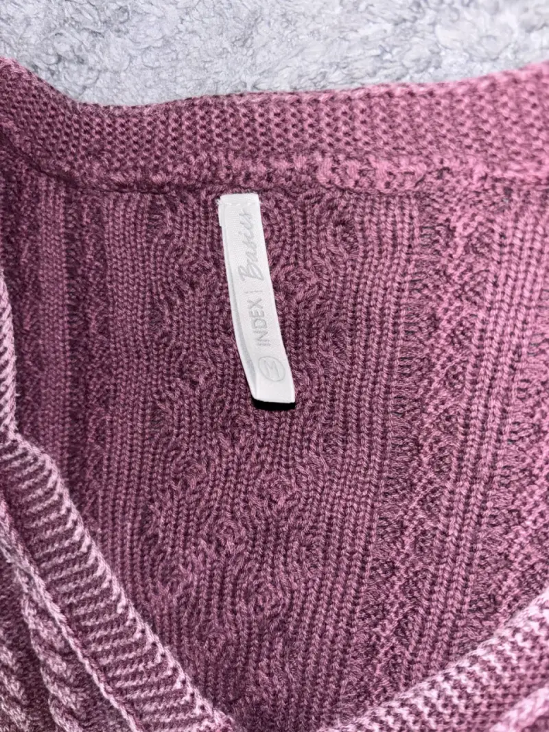 Suéter tejido burdeos para mujer - 2