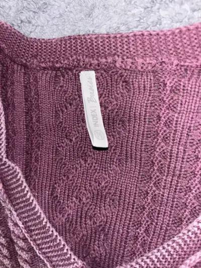 Suéter tejido burdeos para mujer - miniatura 2