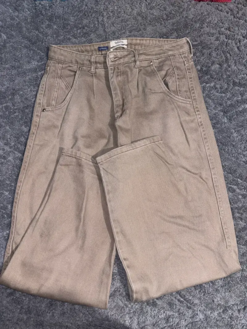 Pantalones beige Sybilla Slouchy de algodón - 1