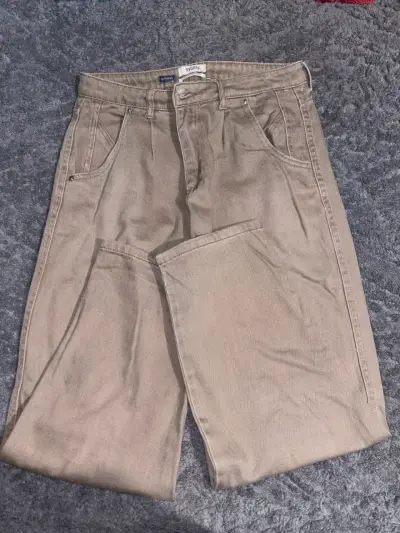 Pantalones beige Sybilla Slouchy de algodón - miniatura 1