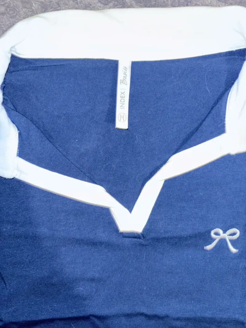 Polera azul con cuello blanco Index Basics - 2