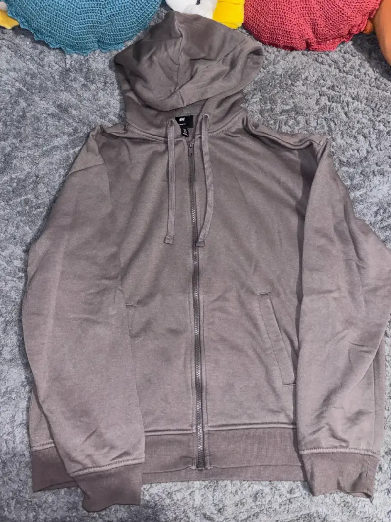 Polerón con capucha gris H&M Loose Fit