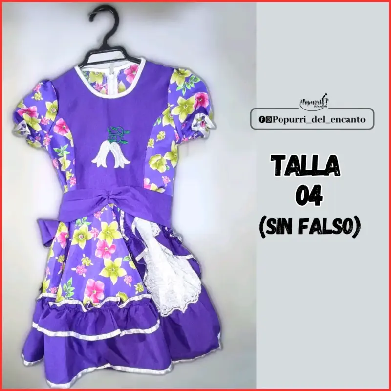 Vestido de Huasa Infantil Talla 4 - 2