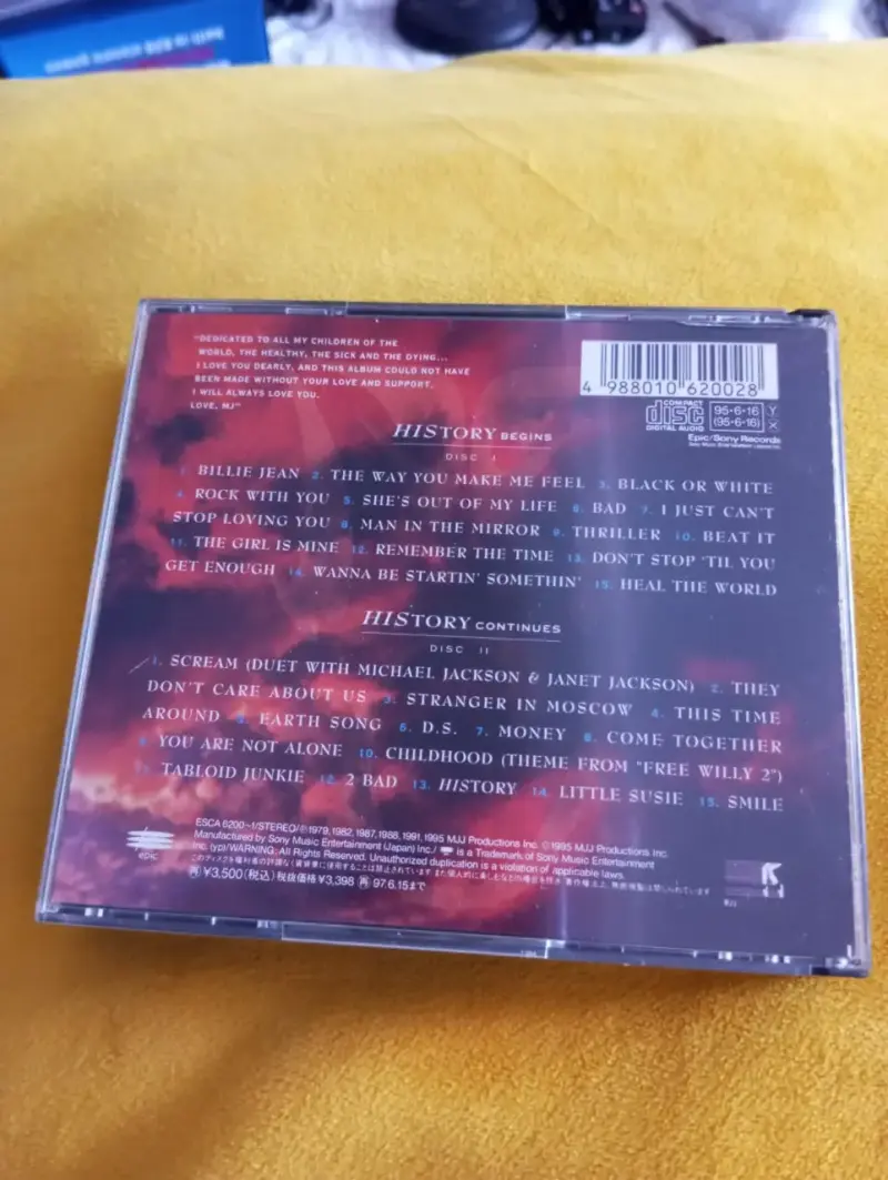 Michael Jackson HIStory 2CD Japón con OBI – Edició - 2