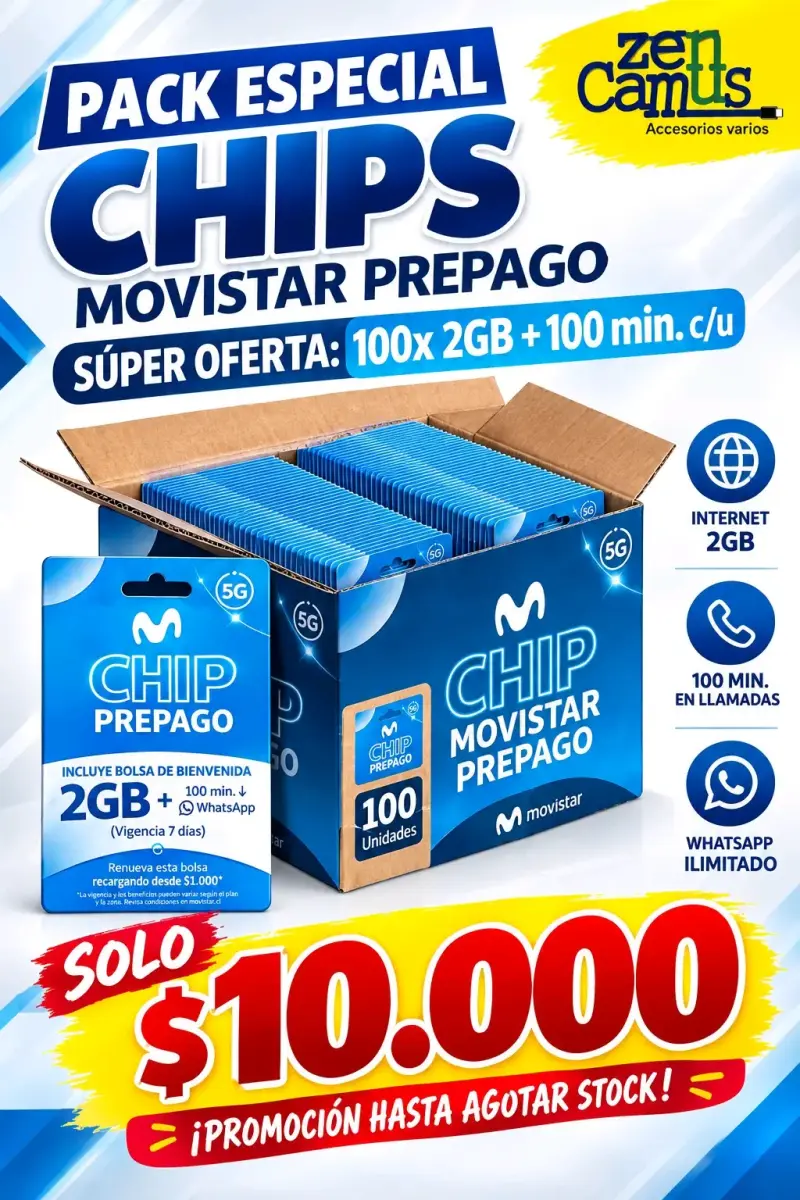 Pack Especial de 100 Chips Movistar Prepago - 1