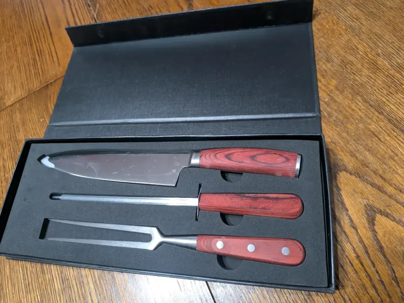 Set de cuchillos de cocina con mango de madera