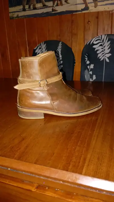 Botines de cuero marrón para hombre - miniatura 2