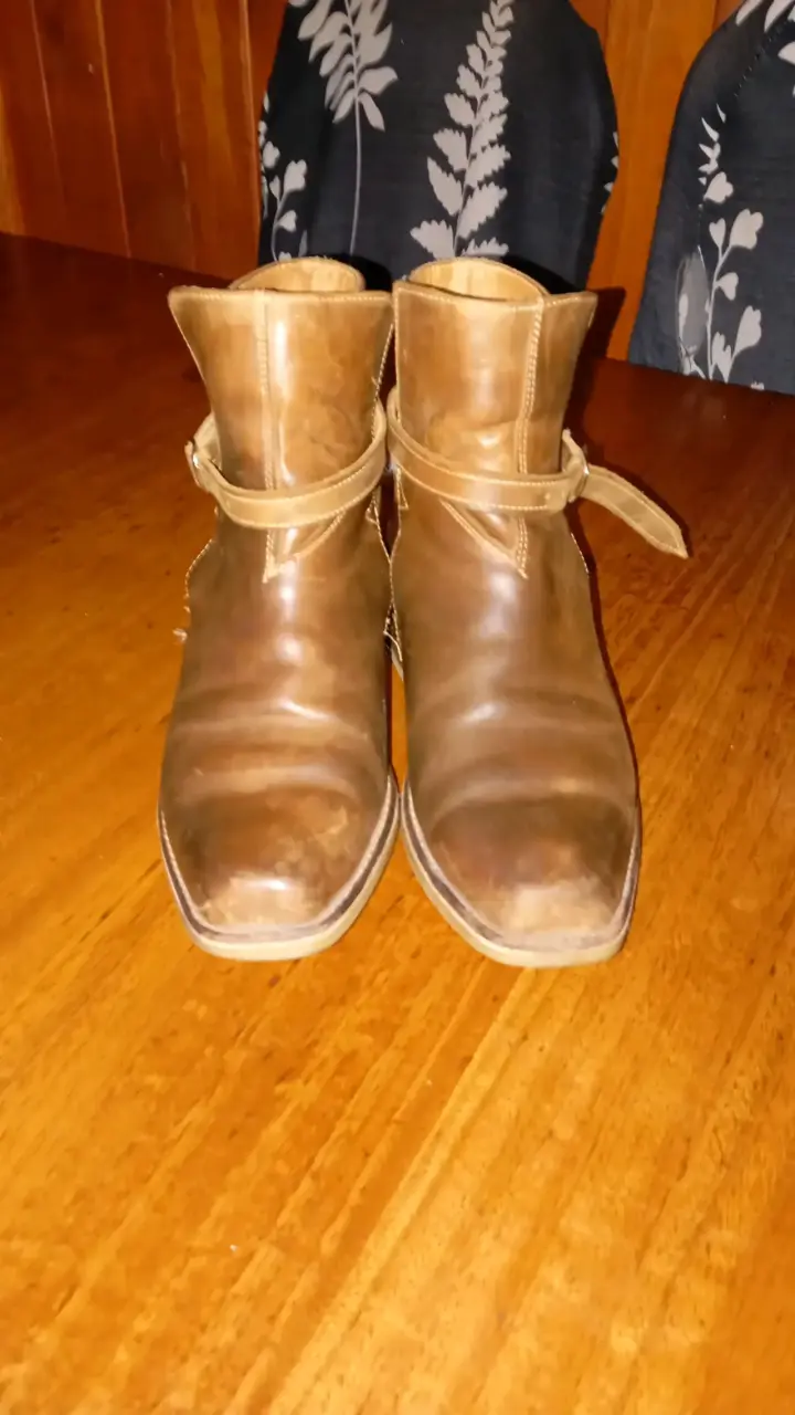 Botines de cuero marrón para hombre - 4