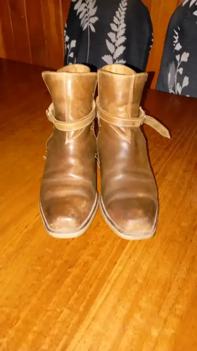 Botines de cuero marrón para hombre - miniatura 4