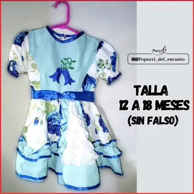 Vestido Huasa Bebé 12 a 18 meses - miniatura 2