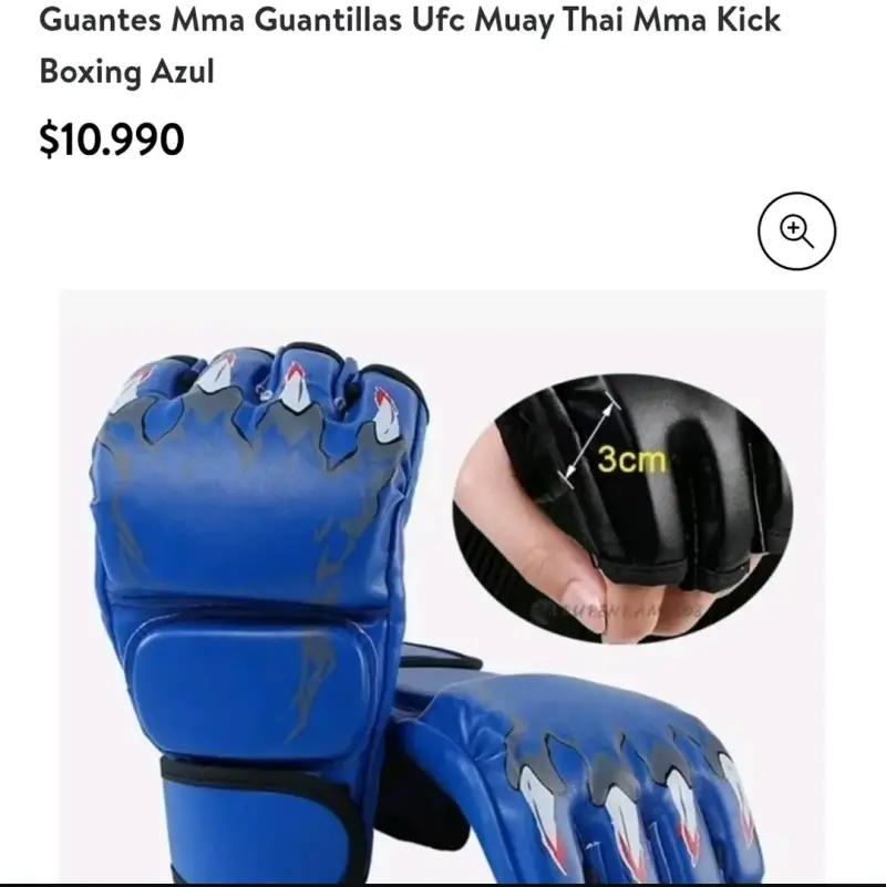 Guantes de MMA azules con diseño de llamas - 5