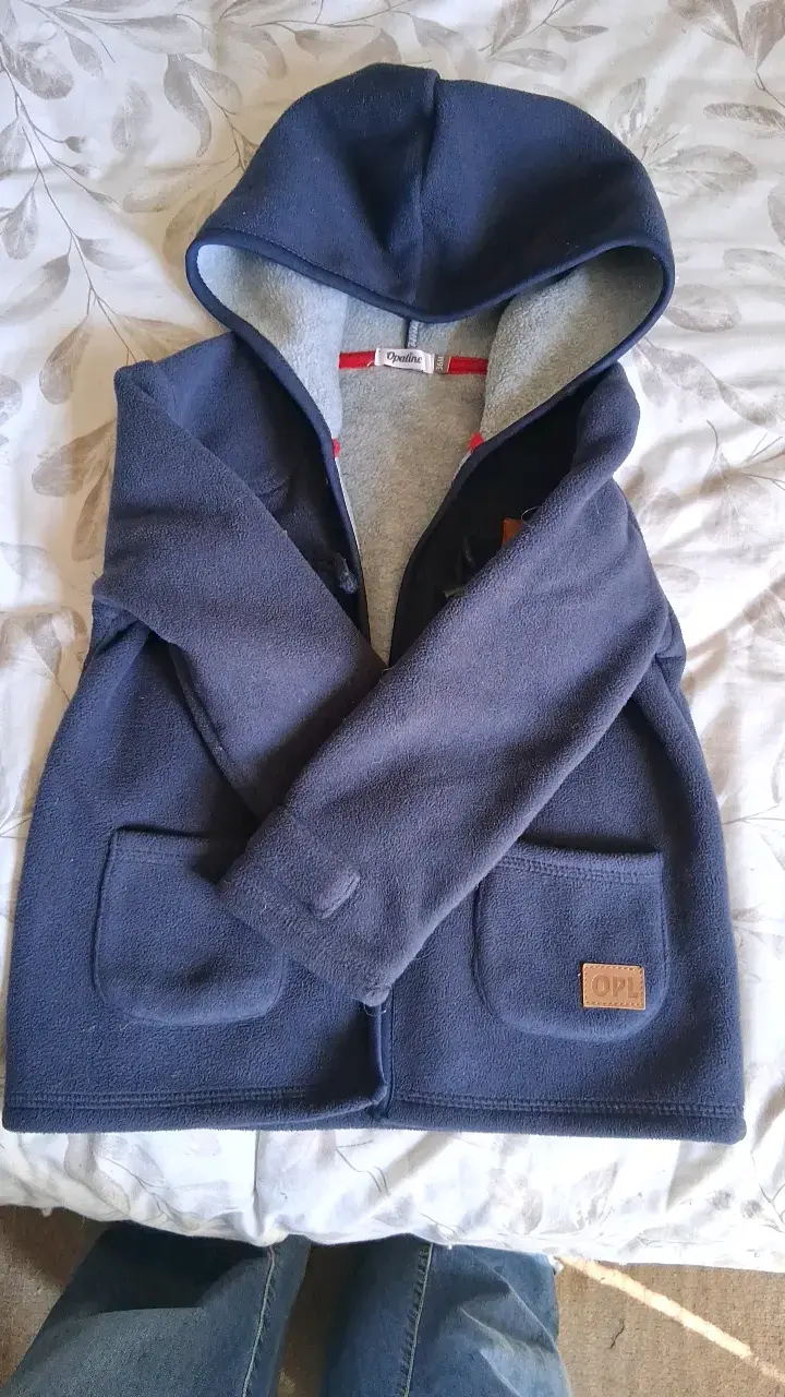 Abrigo de lana azul con capucha para niño Opaline - 2