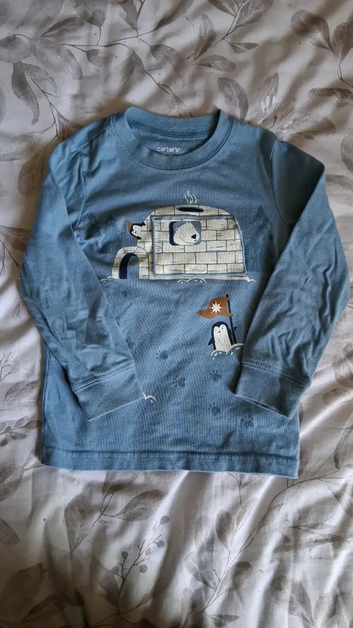 Polera manga larga azul para niño Carter's - 1