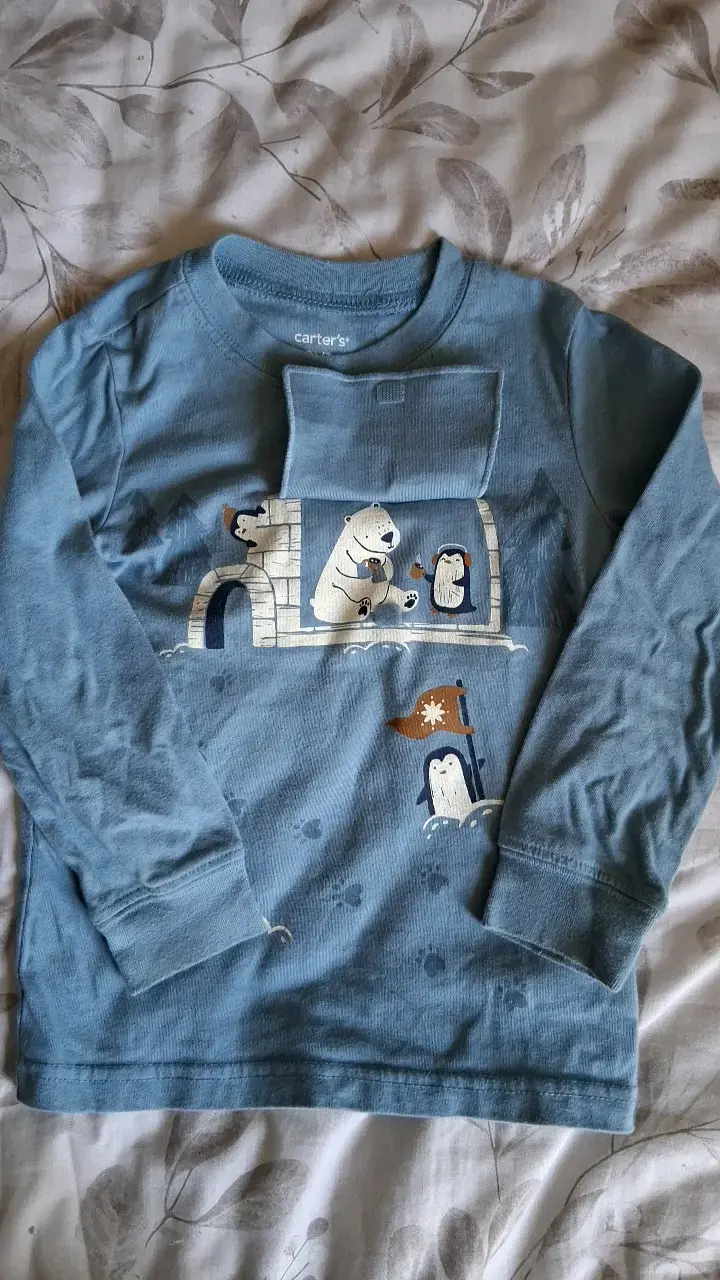 Polera manga larga azul para niño Carter's - 2