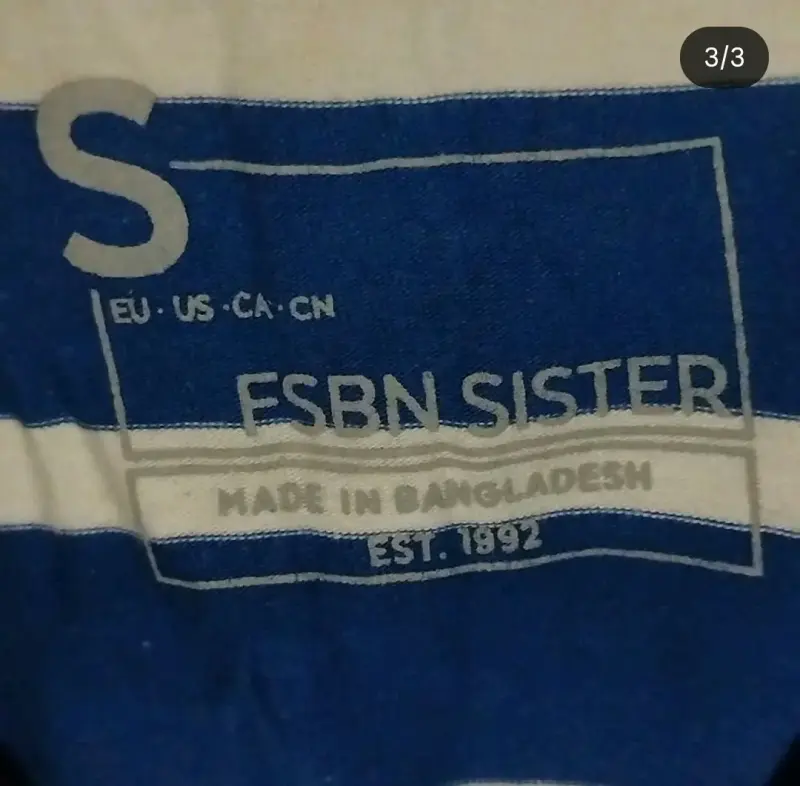 Polera a rayas azul y blanco talla S - 3