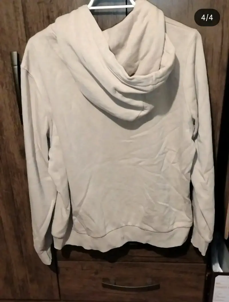 Polerón beige con capucha y cierre H&M talla L - 4