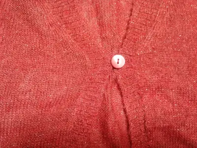 Cárdigan corto naranjo brillante para mujer - miniatura 3