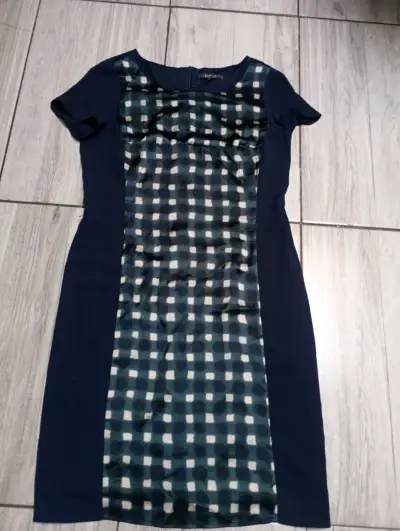 Vestido Esprit azul con diseño a cuadros - miniatura 1
