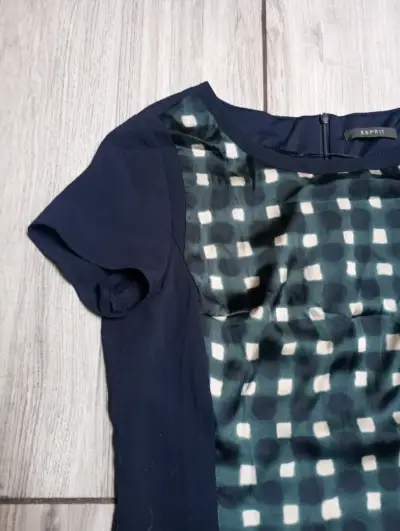 Vestido Esprit azul con diseño a cuadros - miniatura 2