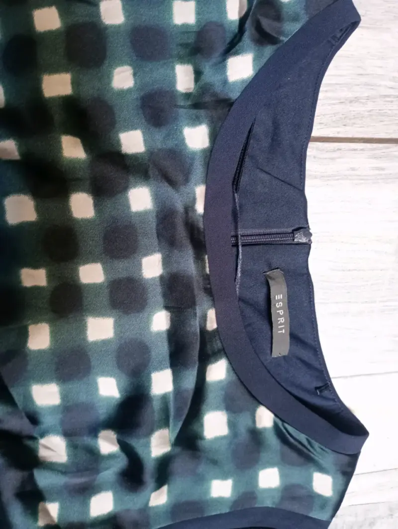 Vestido Esprit azul con diseño a cuadros - 3