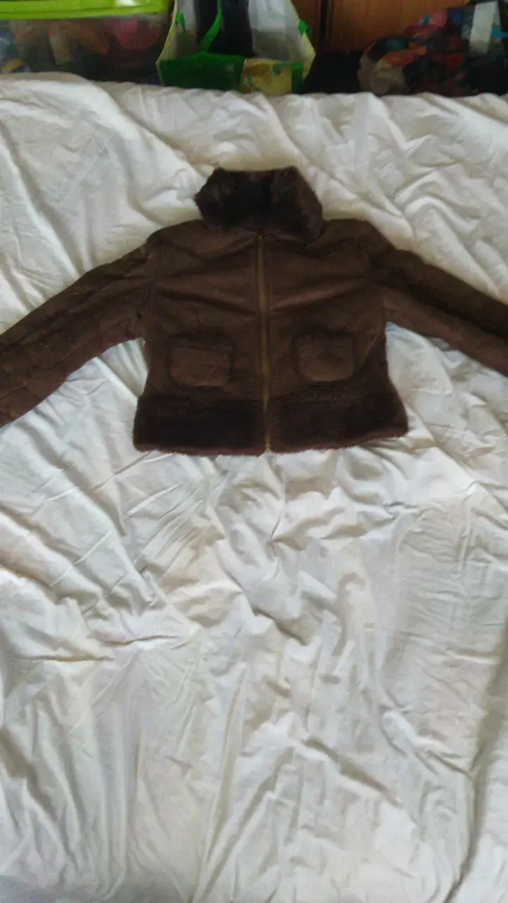 Chaqueta de invierno marrón con forro de piel - 3